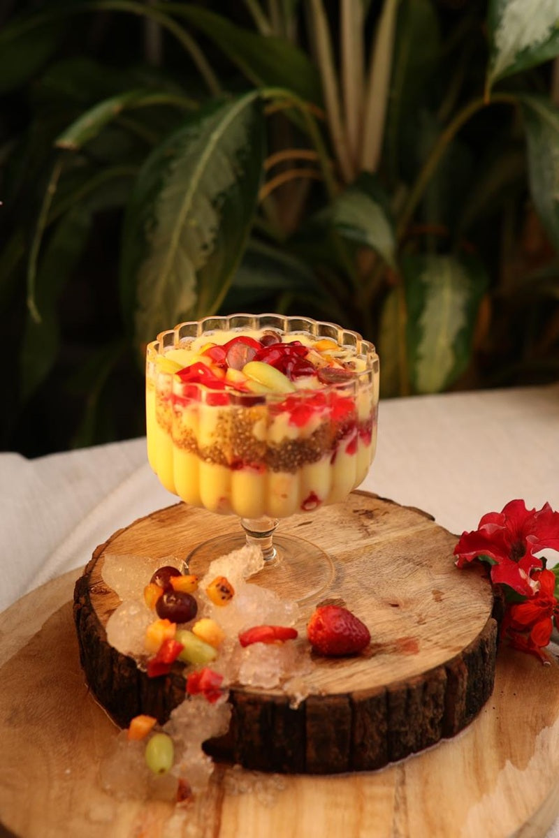 Chia Jelly Fruit Custard