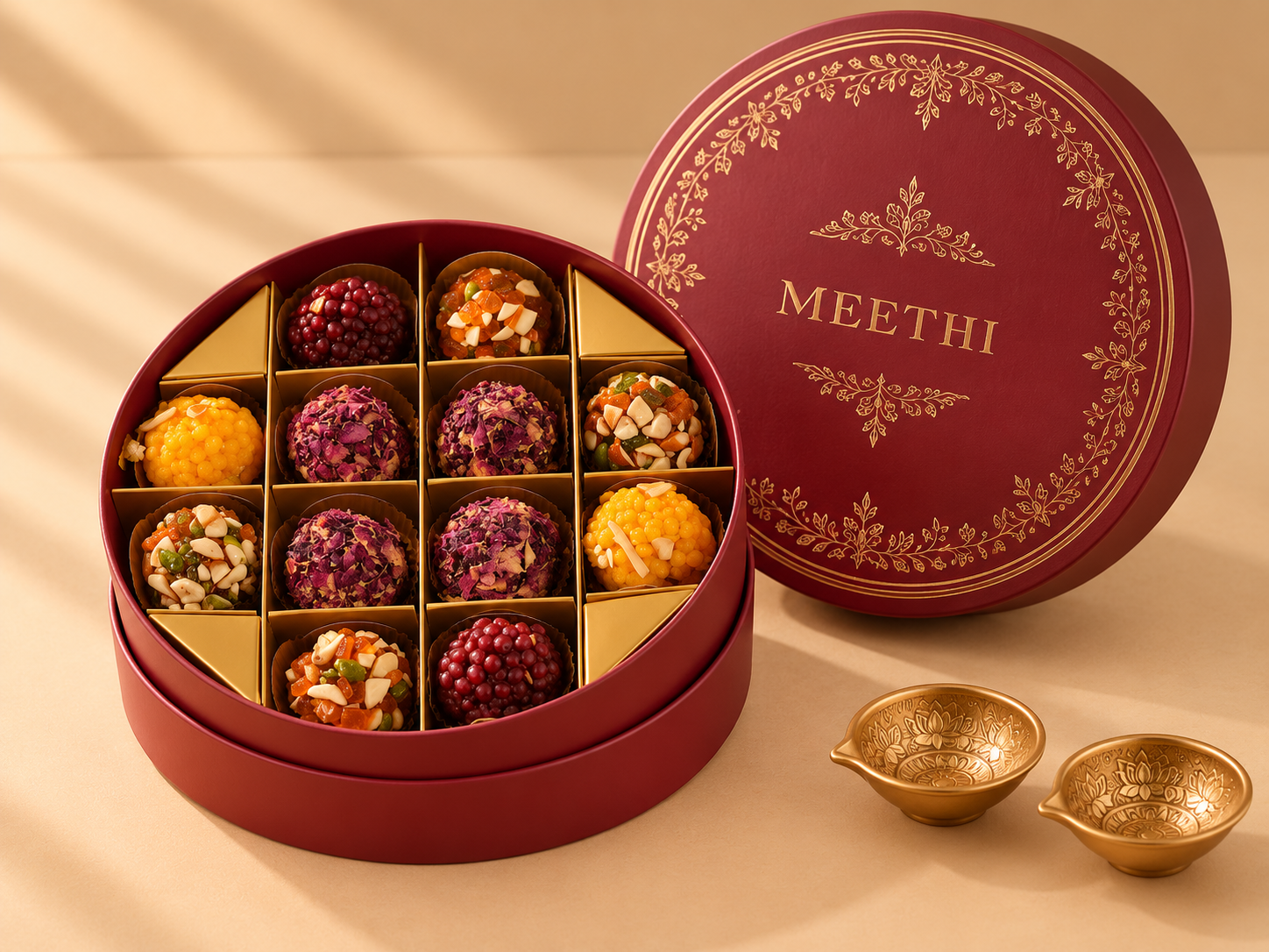 Round Laddu Box (12 Pcs)
